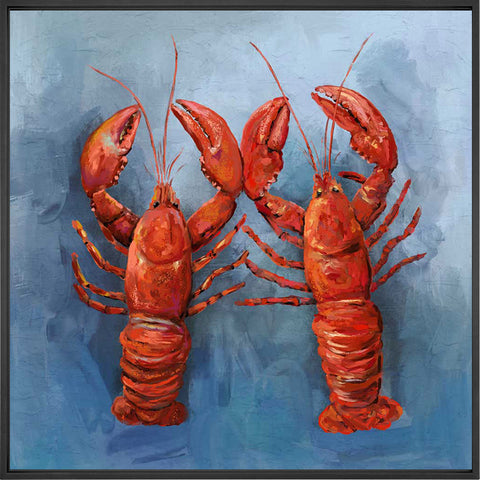 Coastal Locals - Lobster Pair Canvas Print | Coastal Decor | Wall Art