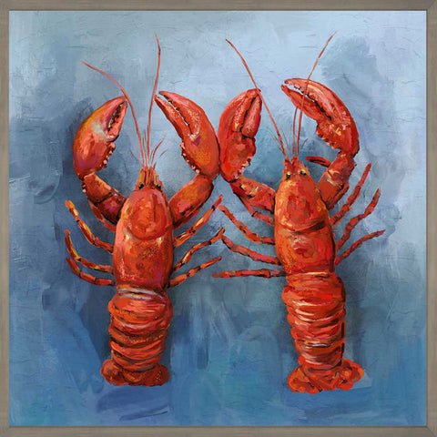 Coastal Locals - Lobster Pair Canvas Print | Coastal Decor | Wall Art