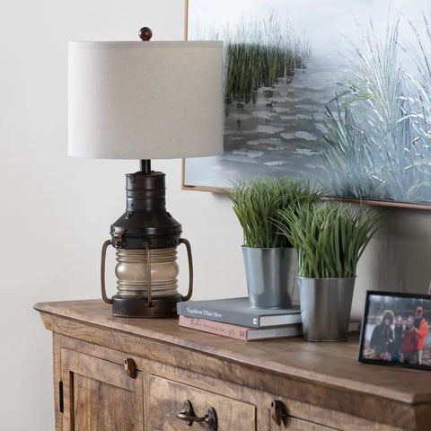 Copper Lantern Table Lamp | Nautical Decor | Lighting