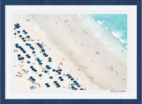 Navy Umbrellas Diagonal Avalon, New Jersey Photographic Print | Coastal Decor | Wall Art
