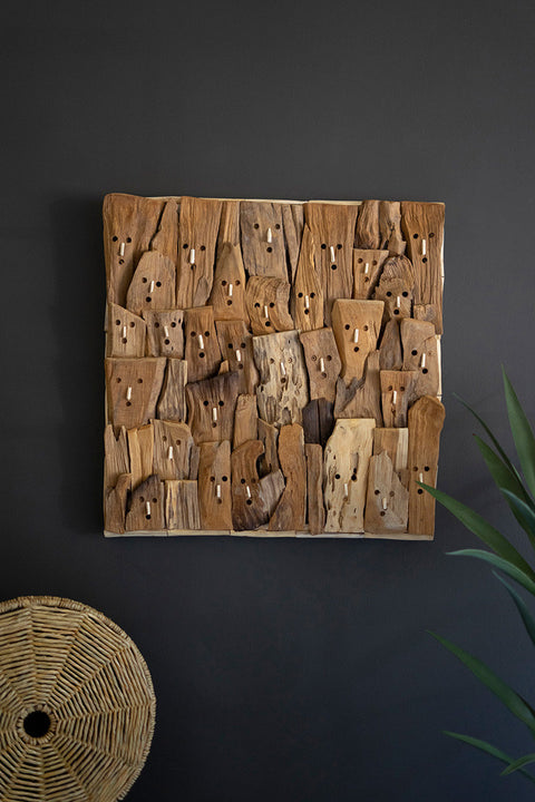 Repurposed Driftwood Faces Wall Art | Island Decor | Wall Art
