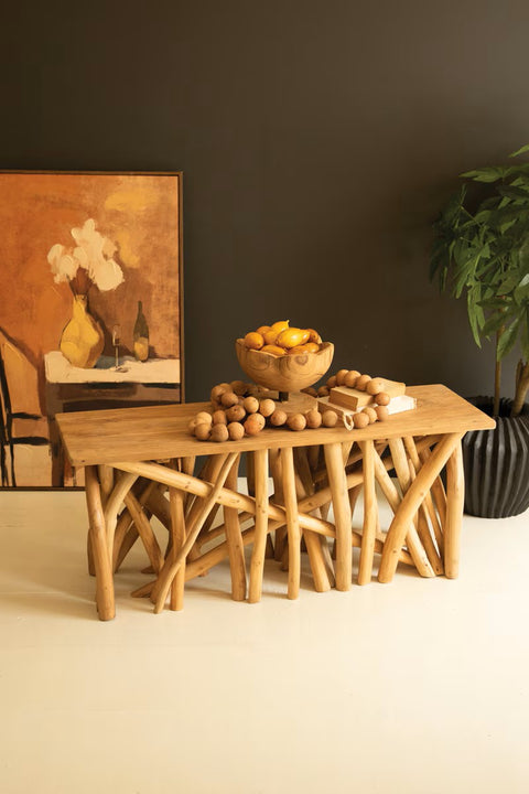 Repurposed Teakwood Branches Rectangle Coffee Table | Island Decor | Furniture