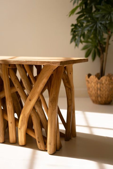 Repurposed Teakwood Branches Rectangle Coffee Table | Island Decor | Furniture