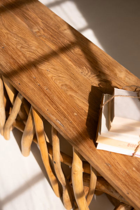Repurposed Teakwood Branches Rectangle Coffee Table | Island Decor | Furniture