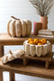 Set of 2 Carved Wood Pumpkins with Removeable Lids | Seasonal | Halloween