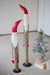 Set of 2 Tall Wood and Painted Metal Santas | Seasonal | Christmas