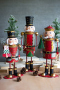 Set of 3 Painted Metal Nutcrackers | Seasonal | Christmas