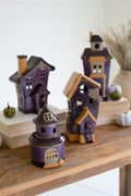 Set of 4 Ceramic Halloween Village | Seasonal | Halloween