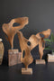 Smooth Carved Teak Wood Sculpture on a Base | Island Decor | Home Accessories