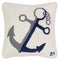 Anchor and Chain Hooked Wool Pillow  | Nautical Decor | Pillows