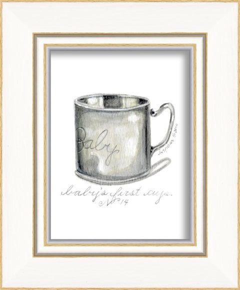 Baby's First Cup Framed Print | Coastal Decor | Wall Art