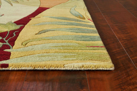 Beige With Greenery Area Rug | Island Decor | Rugs