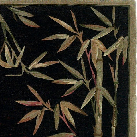 Black And Bamboo Area Rug | Island Decor | Rugs