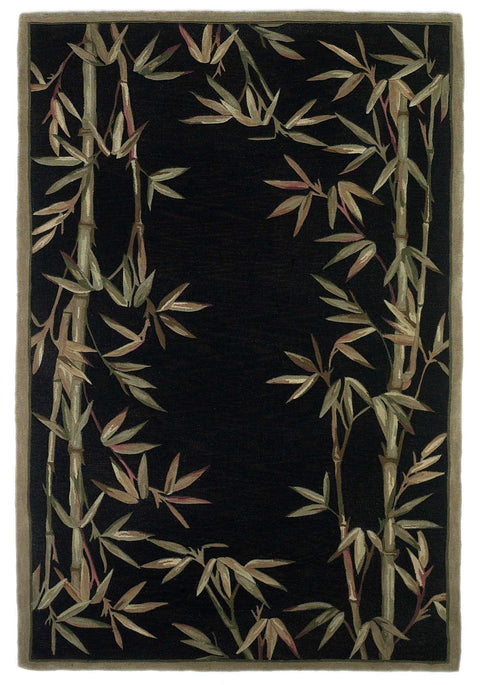 Black And Bamboo Area Rug | Island Decor | Rugs