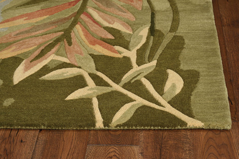 Blue Green Tropical Plant Area Rug | Island Decor Rugs