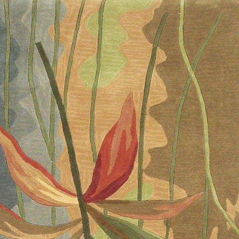 Blue Green Tropical Plant Area Rug | Island Decor Rugs