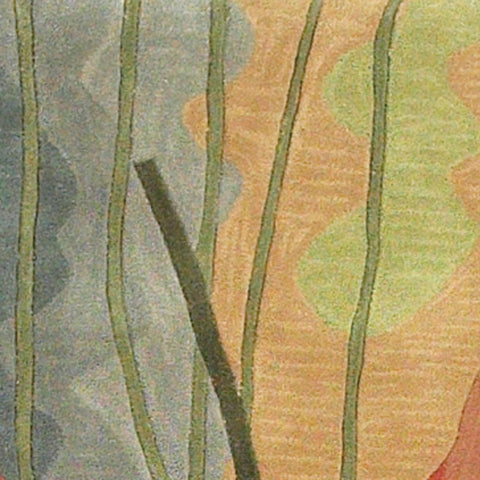 Blue Green Tropical Plant Area Rug | Island Decor Rugs