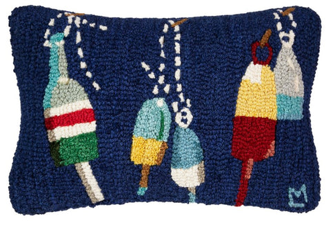 Boat Buoys Hooked Wool Pillow | Nautical Decor | Pillows