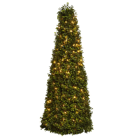 Boxwood Cone with Lights | Seasonal | Artificial Flowers