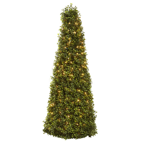Boxwood Cone with Lights | Seasonal | Artificial Flowers