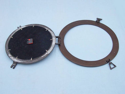 Bronzed Deluxe Class Porthole Clock | Nautical Decor | Home Accessories