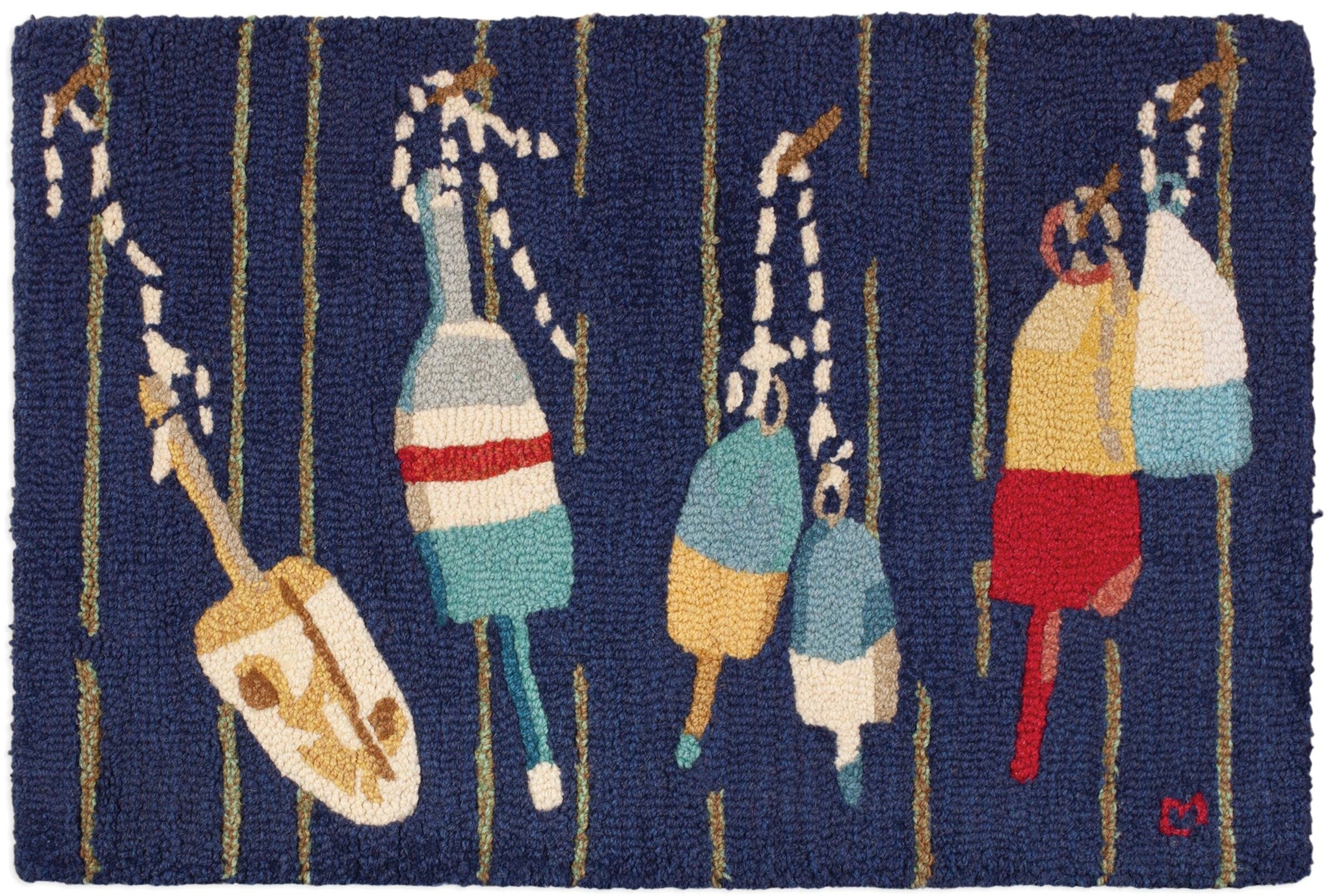 Buoys Hooked Wool Rug | Nautical Decor | Rugs– Squan Trading Company
