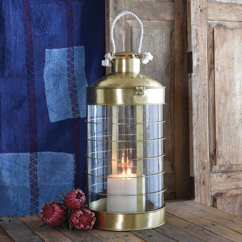 Caravan Brass Lantern Grand Antique Brass | Nautical Decor | Home Accessories