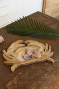 Carved Wooden Crab Platter | Coastal Decor | Decorative Trays
