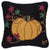 Cinderella Pumpkin on Black Hooked Wool Pillow| Seasonal | Halloween