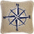 Compass Rose Hooked Wool Pillow  | Nautical Decor | Pillows