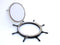 Deluxe Class Wood and Chrome Ship Wheel Porthole Mirror | Nautical Decor | Mirrors