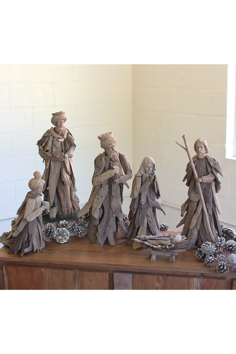 Driftwood Nativity Set Six Pieces | Seasonal | Christmas