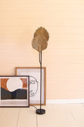 Floor Lamp with Antique Gold Leaves Detail | Island Decor | Lighting