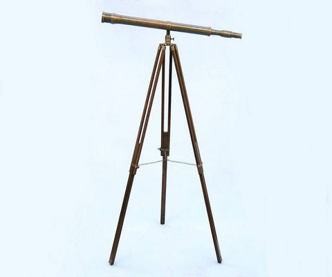 Floor Standing Antique Brass Galileo Telescope | Nautical Decor | Home Accessories