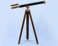Floor Standing Antique Brass With Leather Griffith Astro Telescope | Nautical Decor | Home Accessories