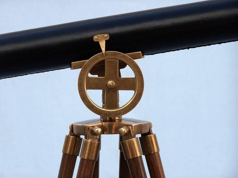 Floor Standing Antique Brass With Leather Griffith Astro Telescope | Nautical Decor | Home Accessories