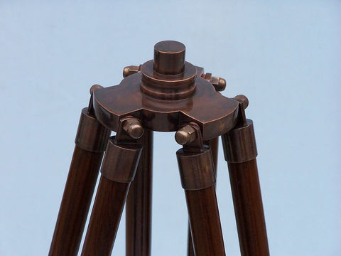 Floor Standing Antique Copper Galileo Telescope | Nautical Decor | Home Accessories