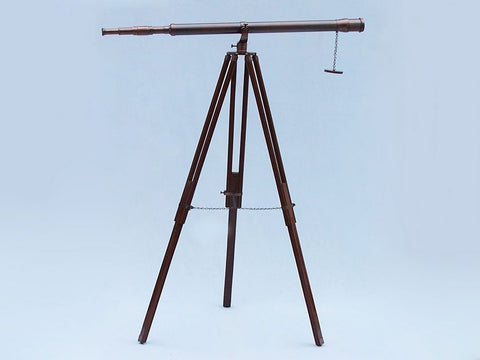 Floor Standing Antique Copper Galileo Telescope | Nautical Decor | Home Accessories
