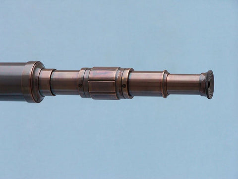 Floor Standing Antique Copper Galileo Telescope | Nautical Decor | Home Accessories