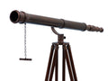 Floor Standing Antique Copper Galileo Telescope | Nautical Decor | Home Accessories