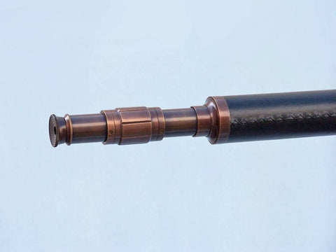Floor Standing Antique Copper With Leather Galileo | Nautical Decor | Home Accessories