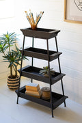 Four Tiered Wood and Iron Display Tower | Coastal Decor | Furniture