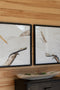 Framed Heron Prints under Glass Set of 2 | Coastal Decor | Wall Art