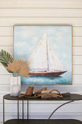 Framed Sailboat Oil Painting | Nautical Decor | Wall Art