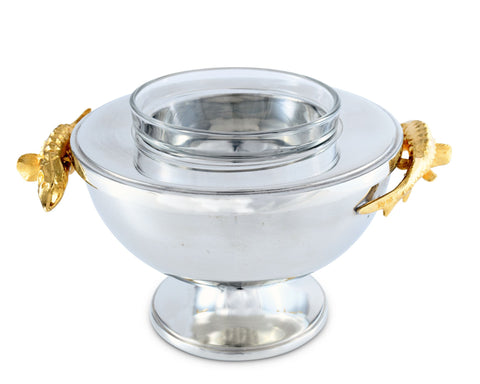 Gold Sturgeon Caviar Server | Coastal Decor | Decorative Bowls