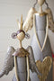 Gold and Grey Christmas Angels Holding a Heart and Star Set of 2 | Seasonal | Christmas
