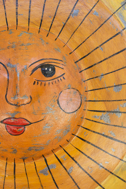 Hand-hammered Recycled Metal Sun Face | Island Decor | Wall Art