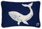 Humpback Whale Hooked Wool Pillow | Nautical Decor | Pillows