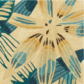 Ivory And Teal Tropical Area Rug Wool | Island Decor | Rugs