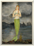 Mermaid Providing Safe Harbor Framed Print | Island Decor | Wall Art